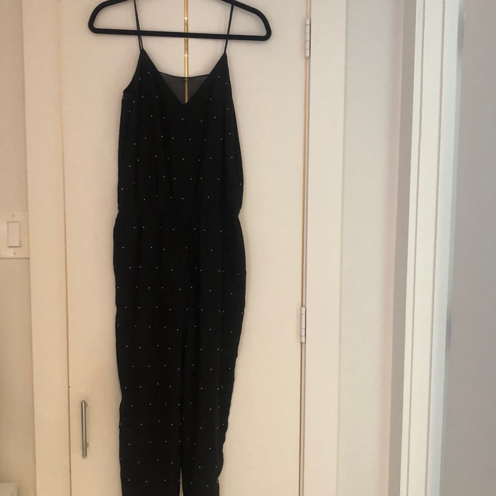 Club Monaco Black Jumpsuit with pearl detail